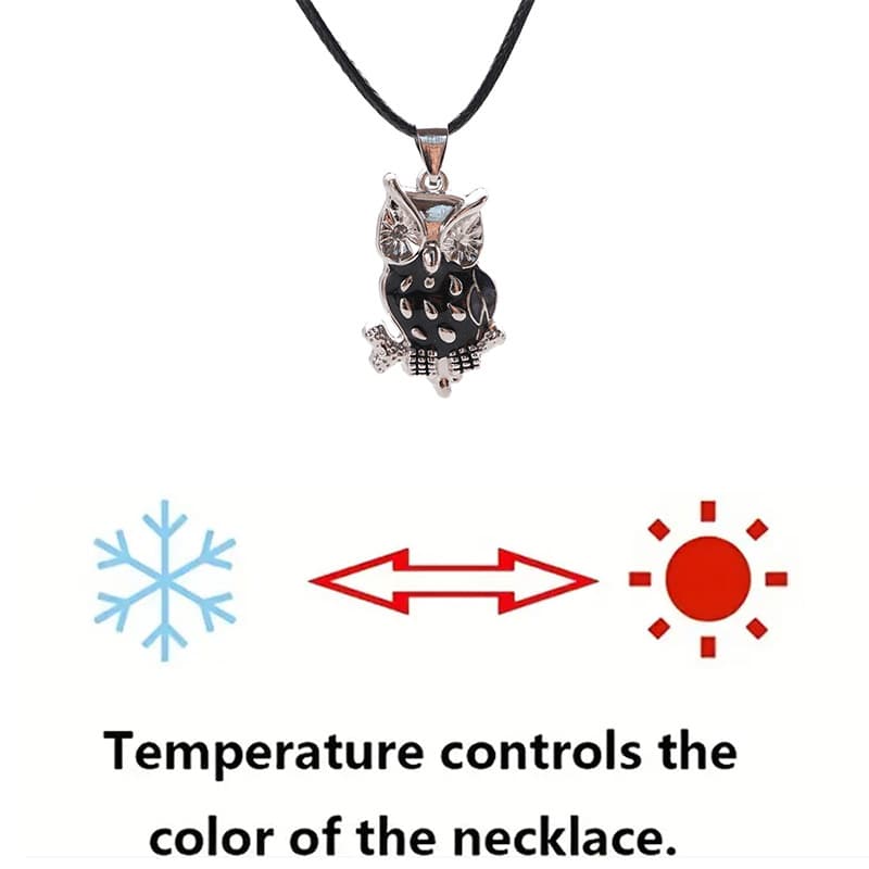 Charming Temperature-Sensitive Owl Necklace, Trendy and Unique Fashion Jewelry for Students