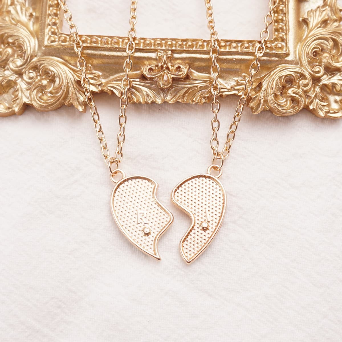 Big Sister & Little Sister Heart Necklace Set - Perfect Gift for Siblings