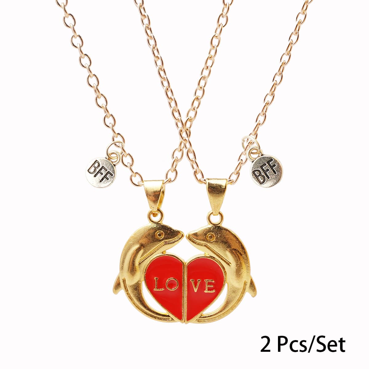 Magnetic Dolphin Necklaces - Love Heart Couple Gift for Best Friends