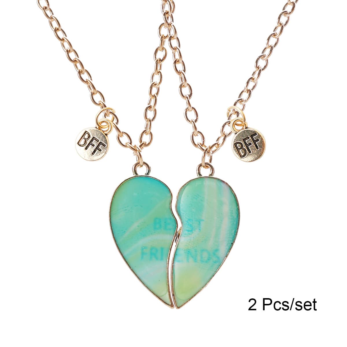Heart-Shaped Magnetic Friendship Necklace Set for Best Friends
