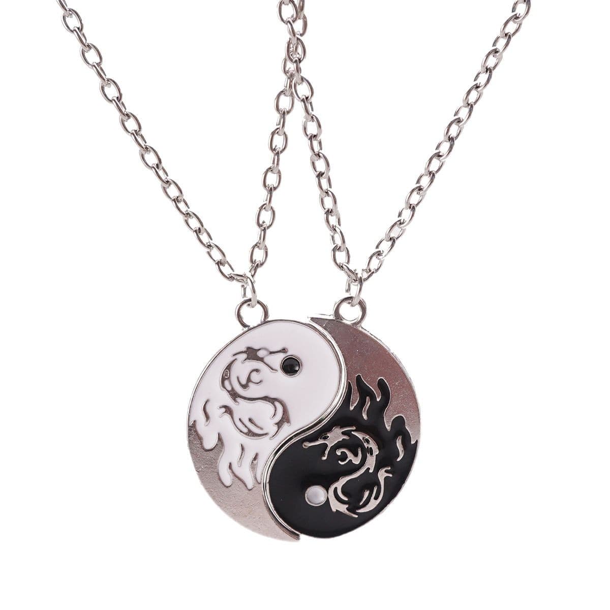 Yin Yang Dragon & Phoenix Matching Necklaces - Perfect Friendship Gift