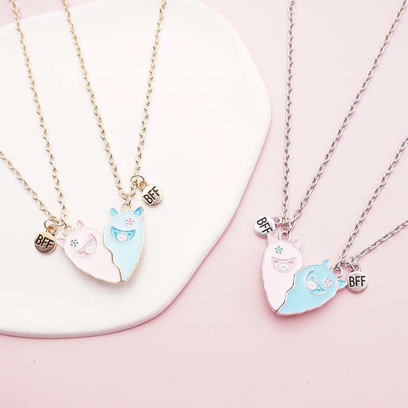 Cute Alpaca BFF Necklace Set for Best Friends