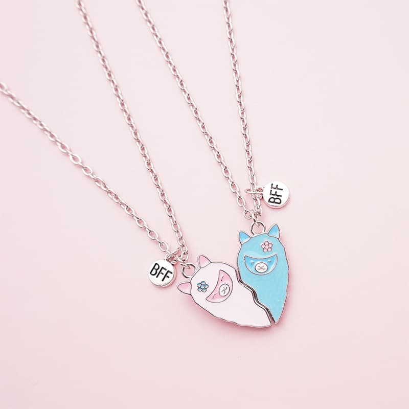Cute Alpaca BFF Necklace Set for Best Friends
