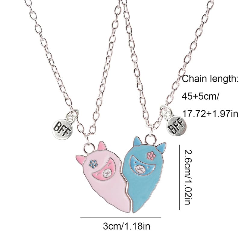 Cute Alpaca BFF Necklace Set for Best Friends