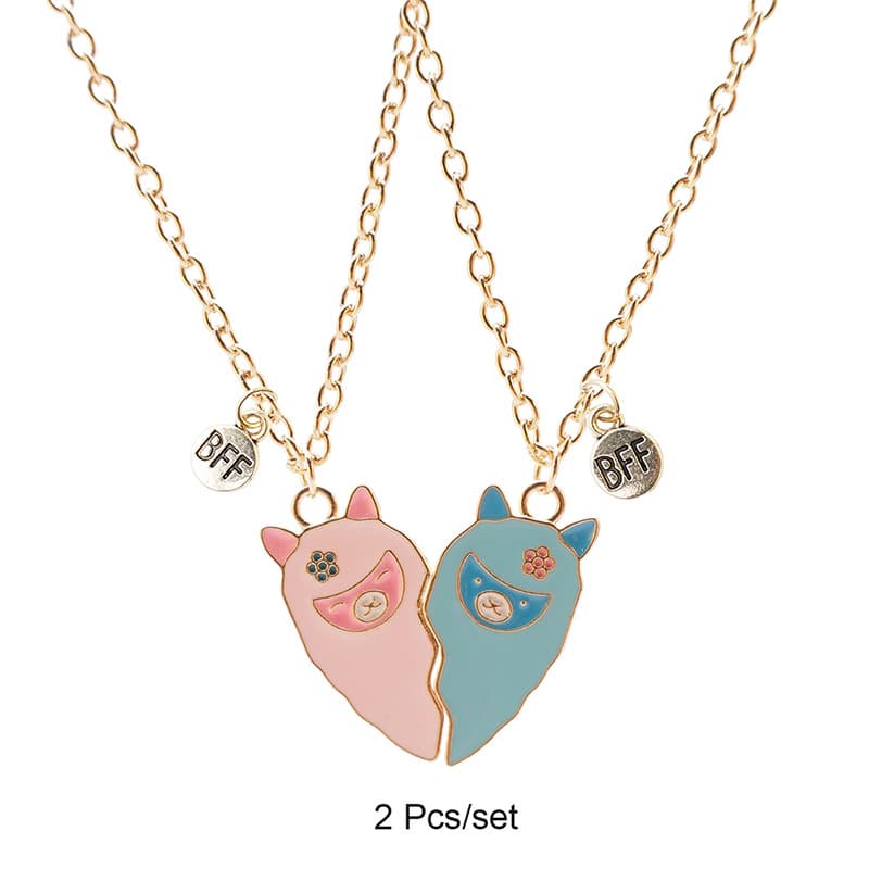 Cute Alpaca BFF Necklace Set for Best Friends