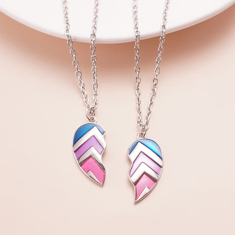 Matching Heart Necklaces for Couples or Best Friends
