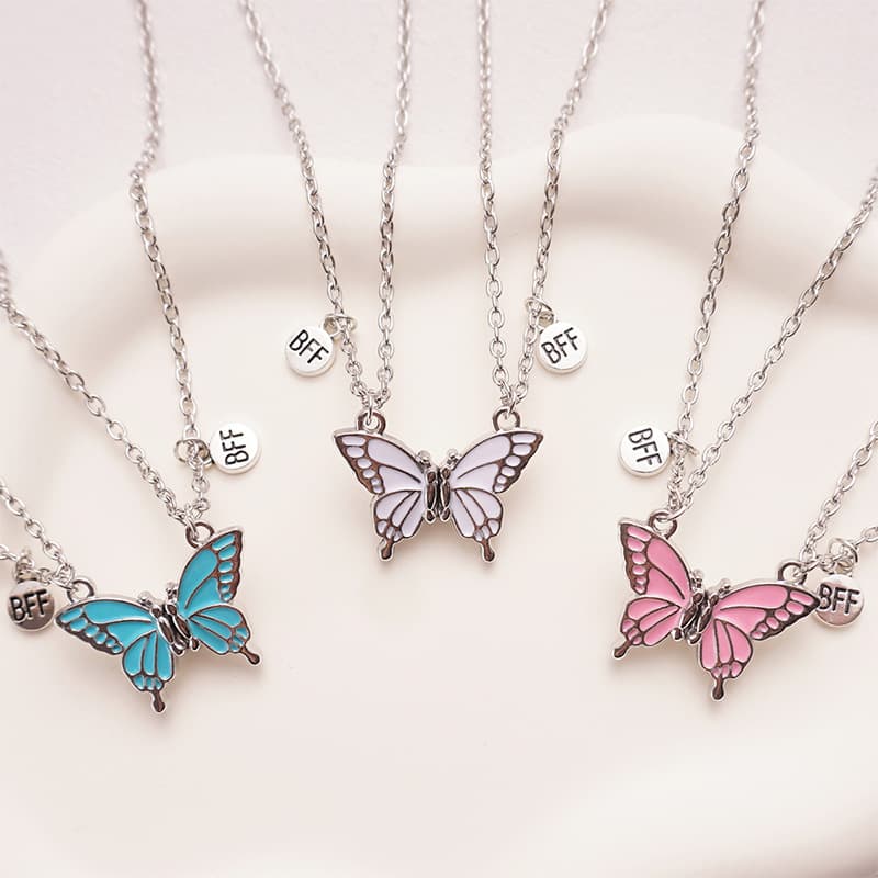Butterfly Magnetic Necklace Set for Best Friends