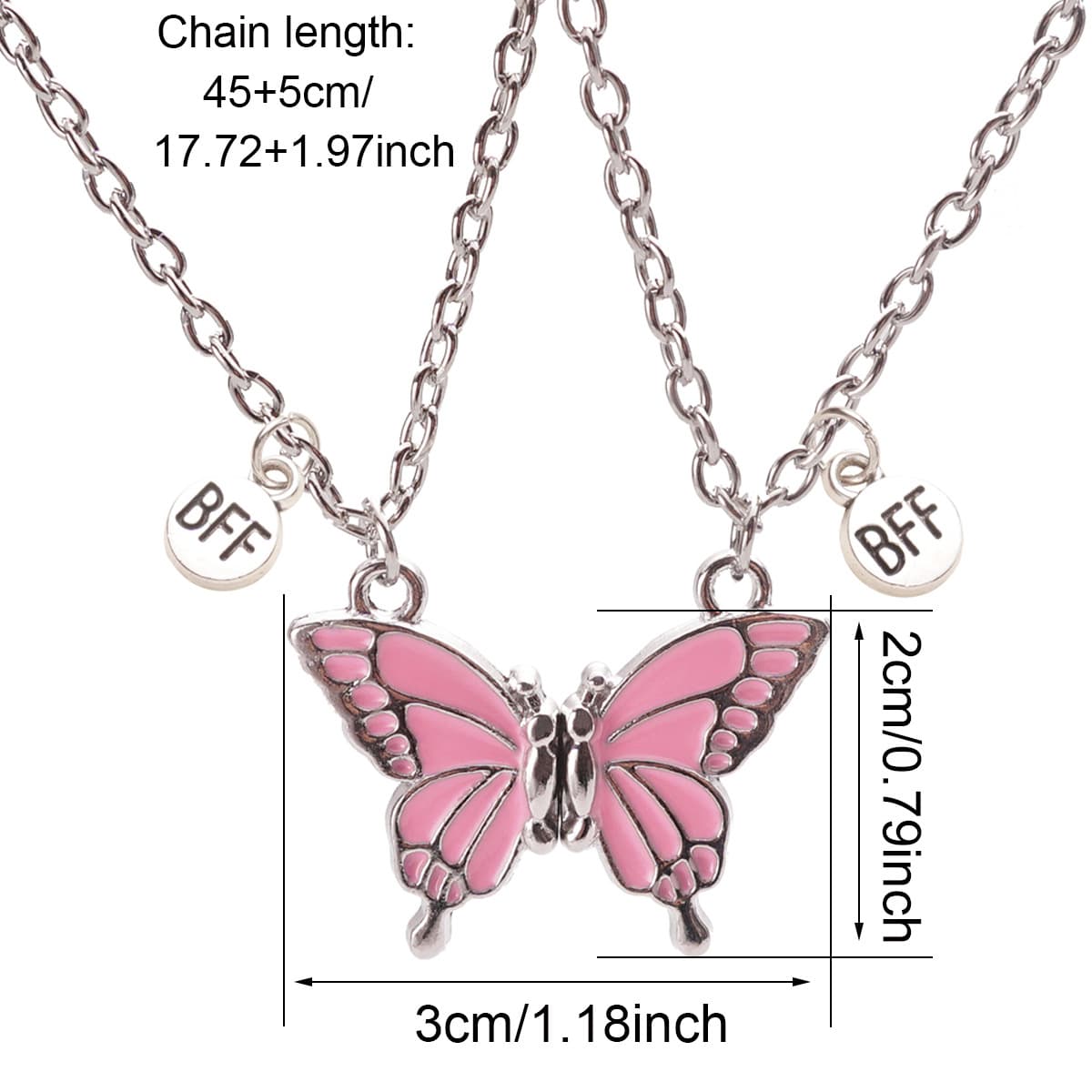 Butterfly Magnetic Necklace Set for Best Friends