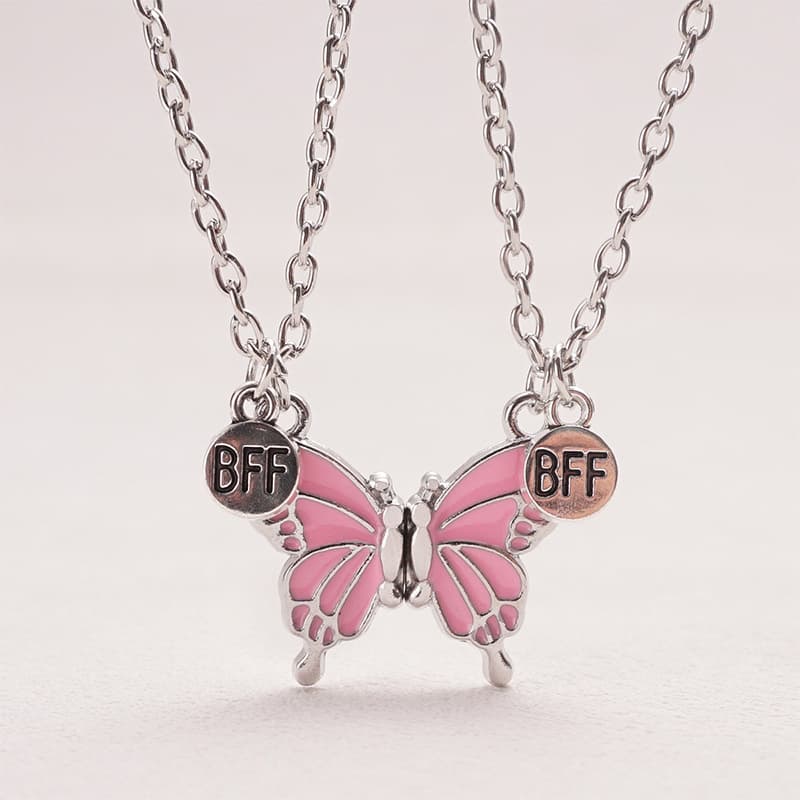 Butterfly Magnetic Necklace Set for Best Friends