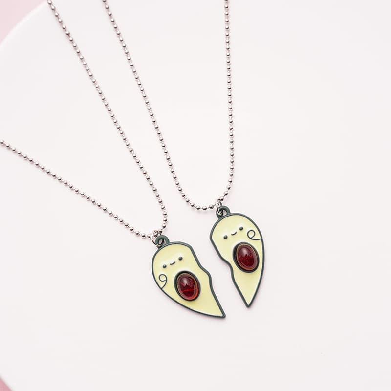 Adorable Avocado Split Necklace Set for Best Friends