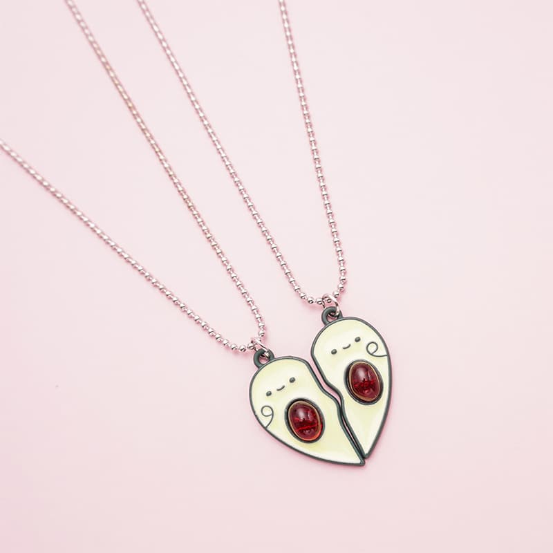 Adorable Avocado Split Necklace Set for Best Friends