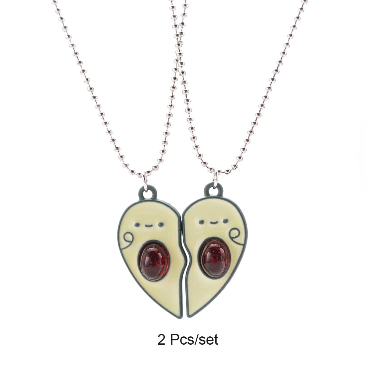 Adorable Avocado Split Necklace Set for Best Friends