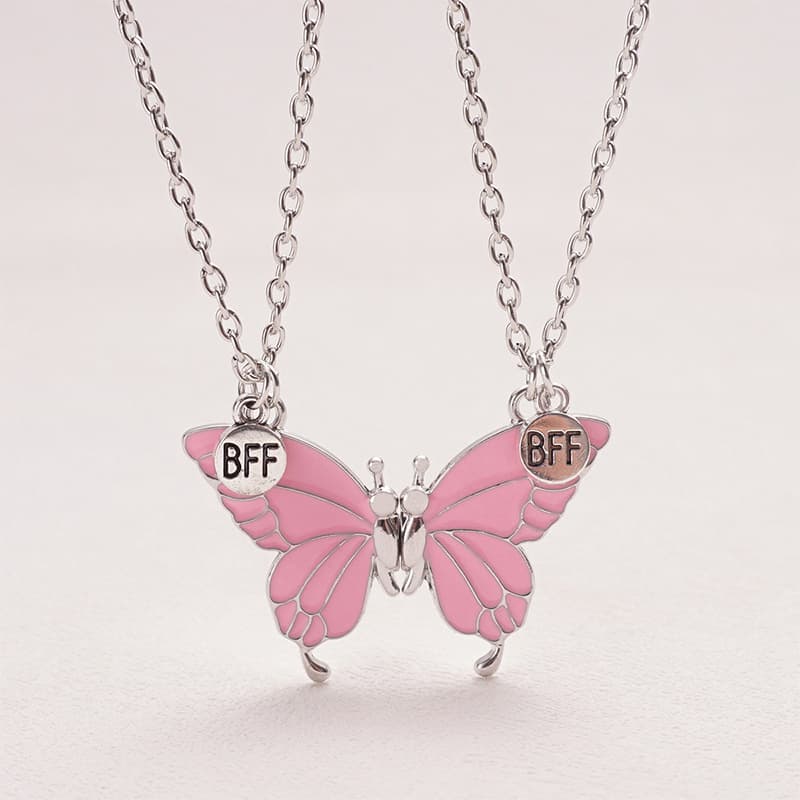 BFF Butterfly Magnetic Necklace - Cute Couple & Best Friend Gift