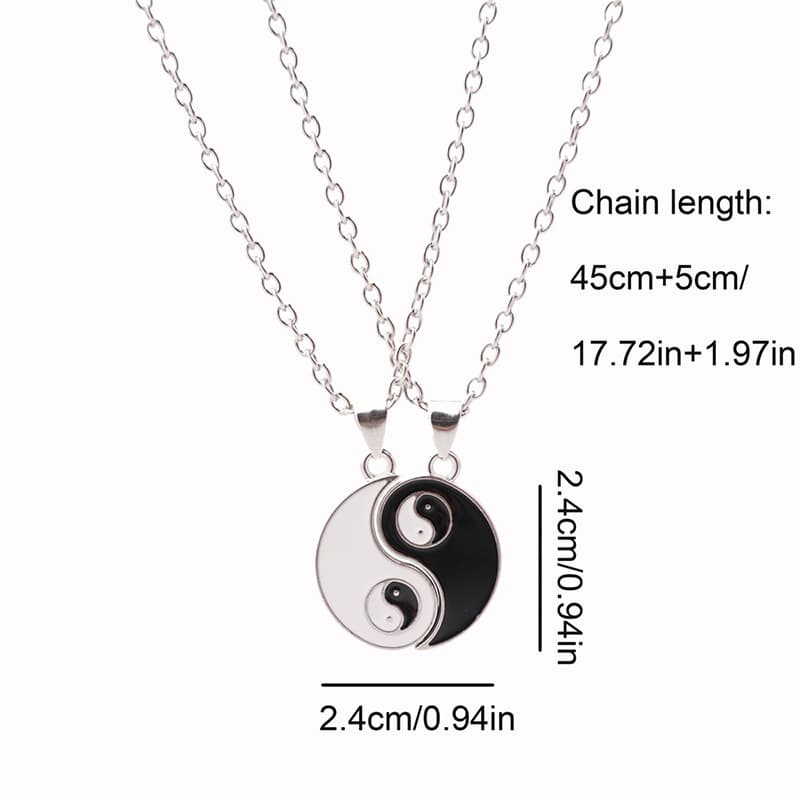 Yin Yang Couple Necklaces - Matching Yin Yang Pendant Set for Him & Her