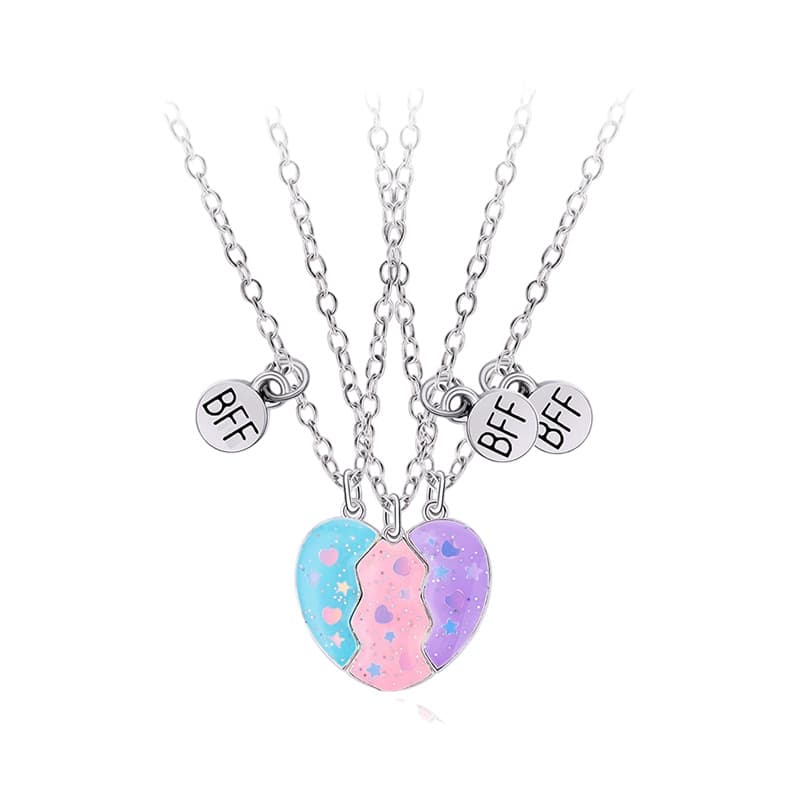 BFF Best Friends Forever Magnetic Moon Necklace Set