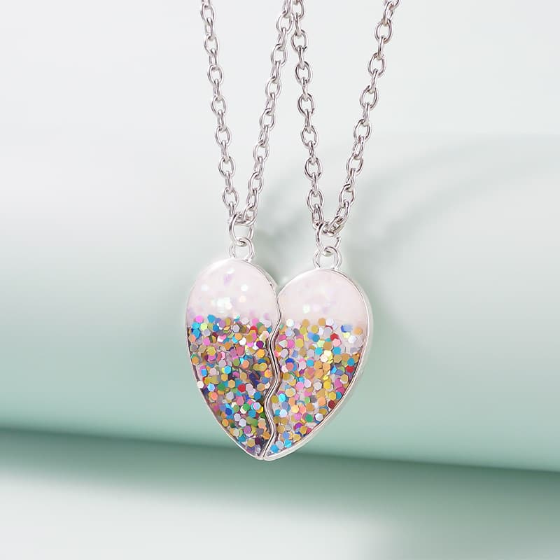 BFF Best Friends Forever Magnetic Heart Necklace Set