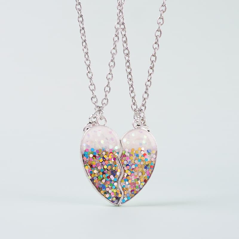 BFF Best Friends Forever Magnetic Heart Necklace Set