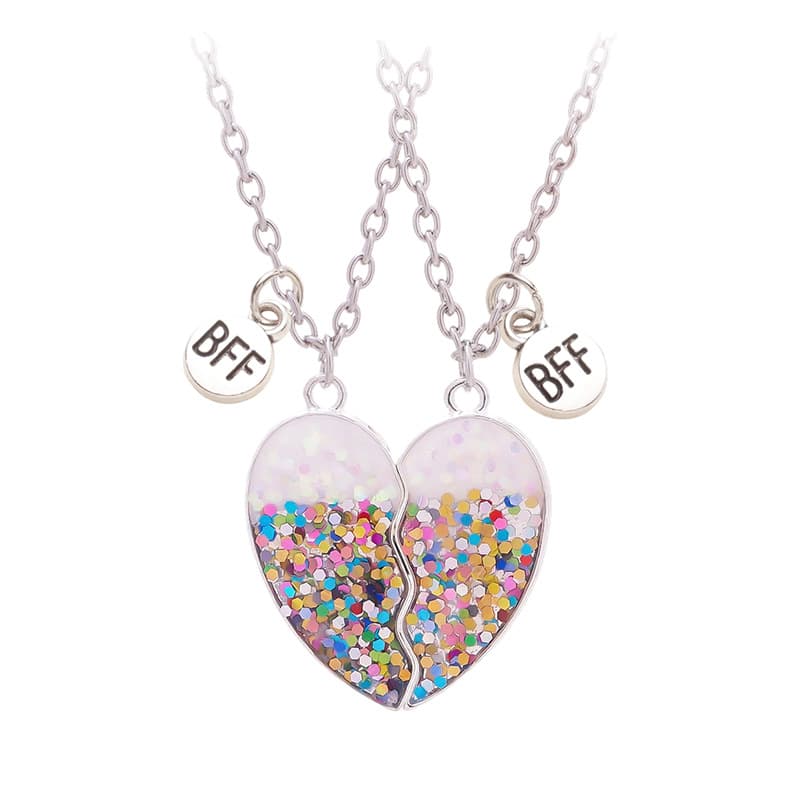 BFF Best Friends Forever Magnetic Heart Necklace Set