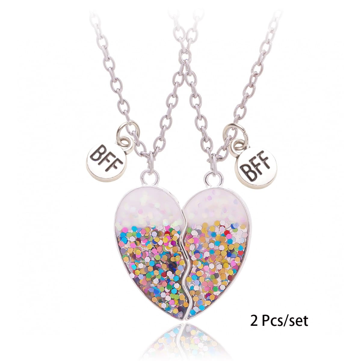 BFF Best Friends Forever Magnetic Heart Necklace Set