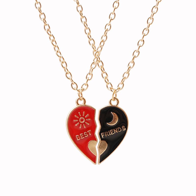Best Friend Heart Necklace Set - Forever BFF Friendship Gift for Girls