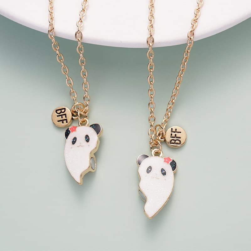 Adorable Panda BFF Necklace Set - Best Friends Forever Gift for Girls