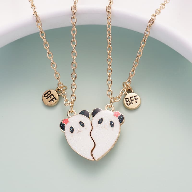 Adorable Panda BFF Necklace Set - Best Friends Forever Gift for Girls