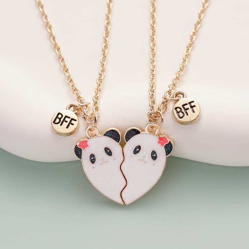 Adorable Panda BFF Necklace Set - Best Friends Forever Gift for Girls