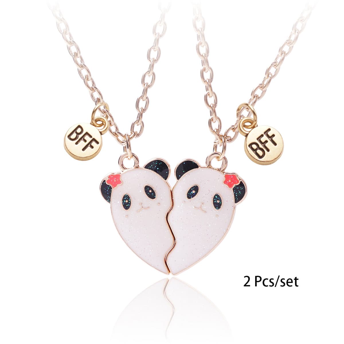 Adorable Panda BFF Necklace Set - Best Friends Forever Gift for Girls