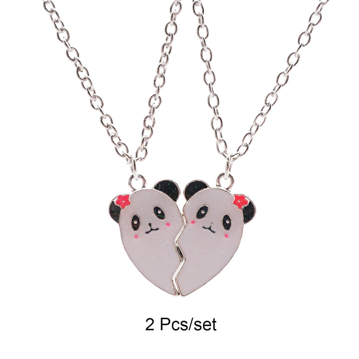 Adorable Panda BFF Necklace Set - Best Friends Forever Gift for Girls