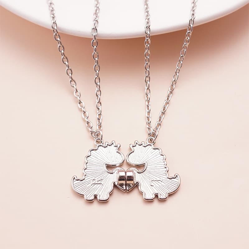 Cute Dinosaur BFF Magnetic Necklace Set for Best Friends