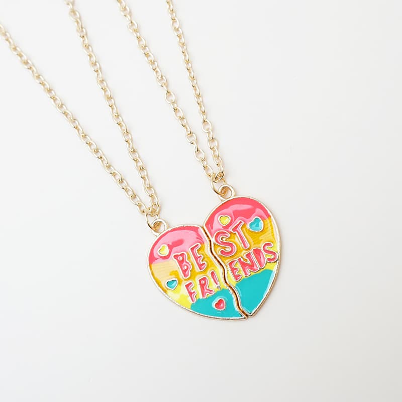 Best Friends Heart Necklace Set - Matching Friendship Jewelry for Girls