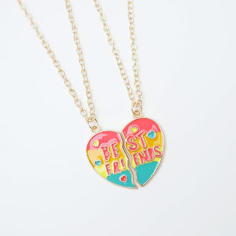 Best Friends Heart Necklace Set - Matching Friendship Jewelry for Girls
