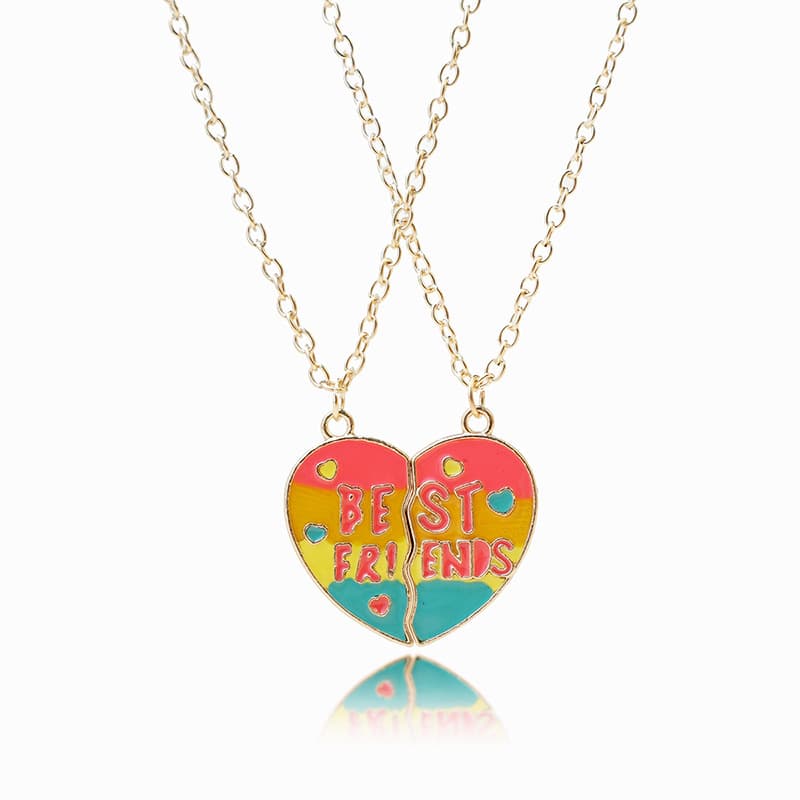 Best Friends Heart Necklace Set - Matching Friendship Jewelry for Girls