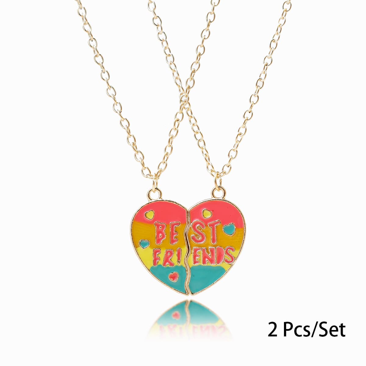 Best Friends Heart Necklace Set - Matching Friendship Jewelry for Girls