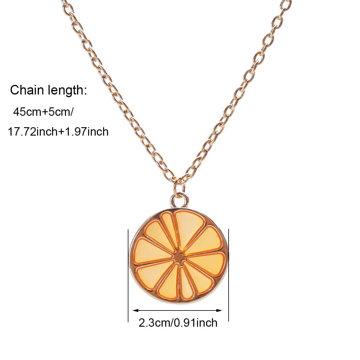 Citrus Slice Pendant Necklace - Elegant & Minimalist Gold Tone Jewelry