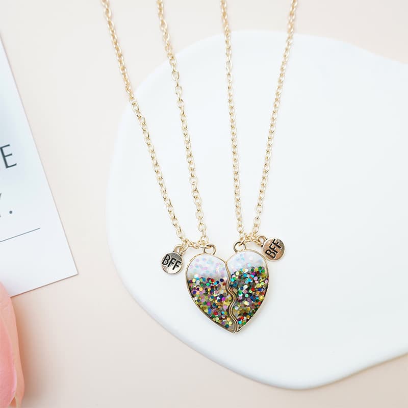 BFF Best Friends Forever Magnetic Heart Necklace Set