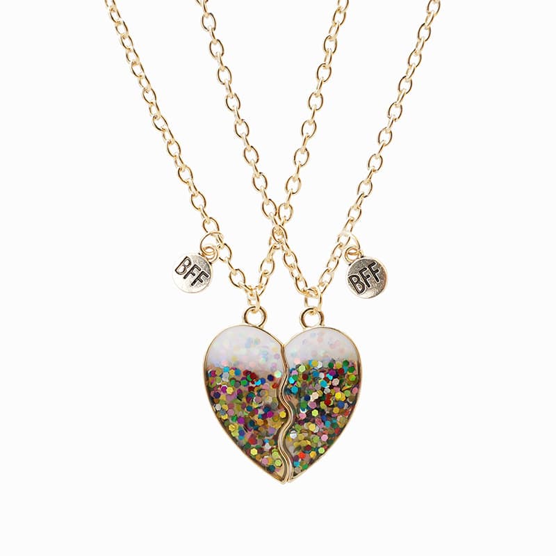 BFF Best Friends Forever Magnetic Heart Necklace Set