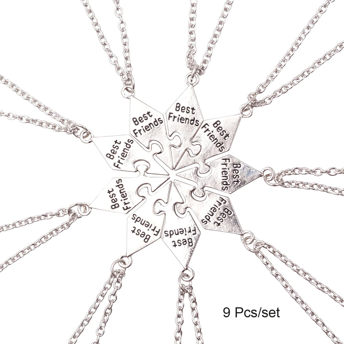 9-Piece Puzzle Best Friends Necklace Set