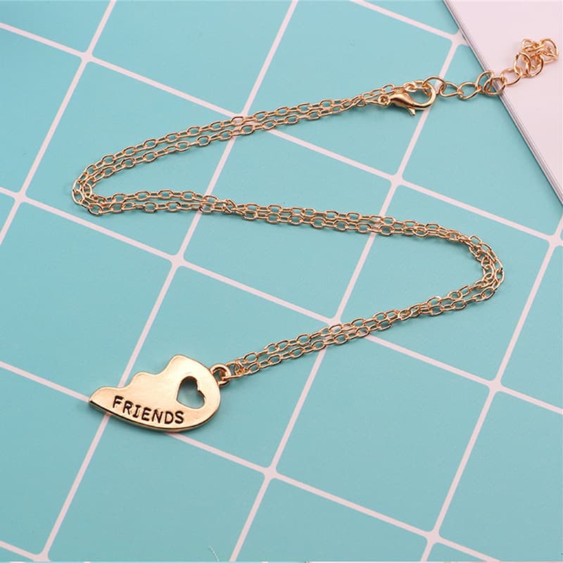 Best Friends Heart Necklace Set - Silver & Gold Matching Friendship Jewelry