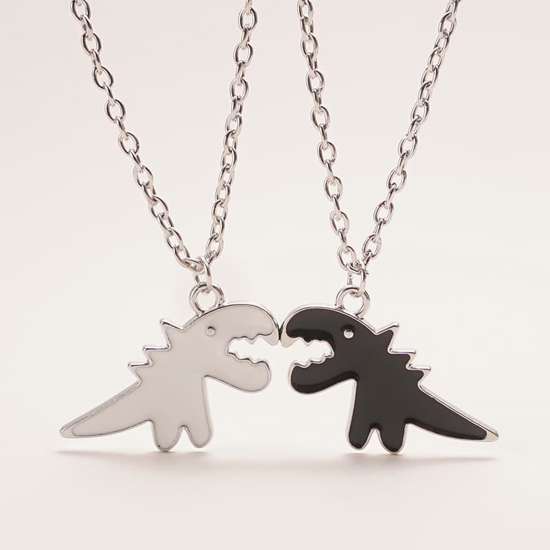 Cute Dinosaur Pendant Necklace Set for Couples & Best Friends