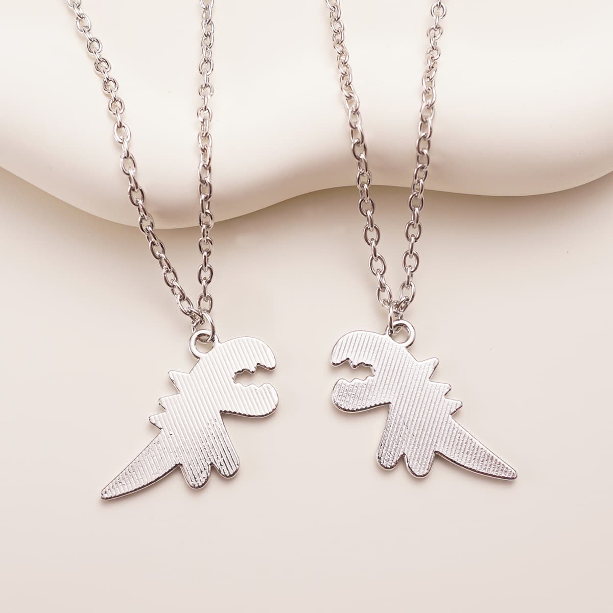 Cute Dinosaur Pendant Necklace Set for Couples & Best Friends