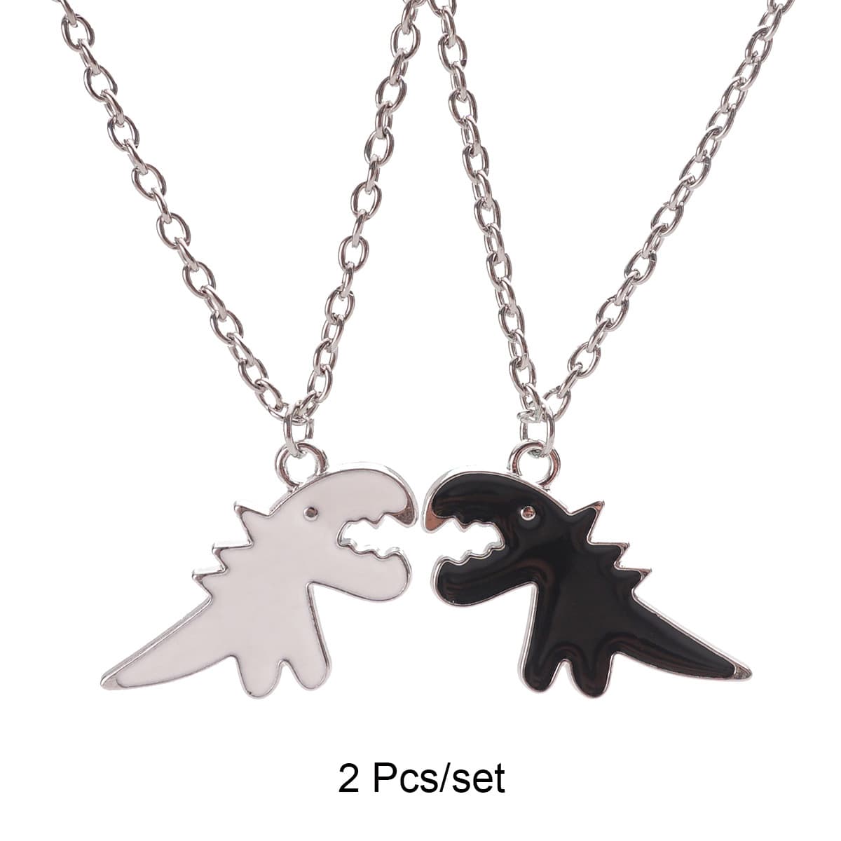 Cute Dinosaur Pendant Necklace Set for Couples & Best Friends