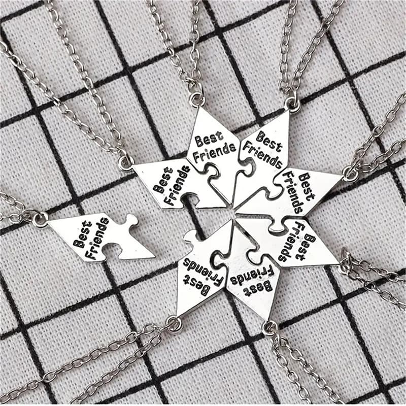 Best Friends Puzzle Star Necklace Set of 8