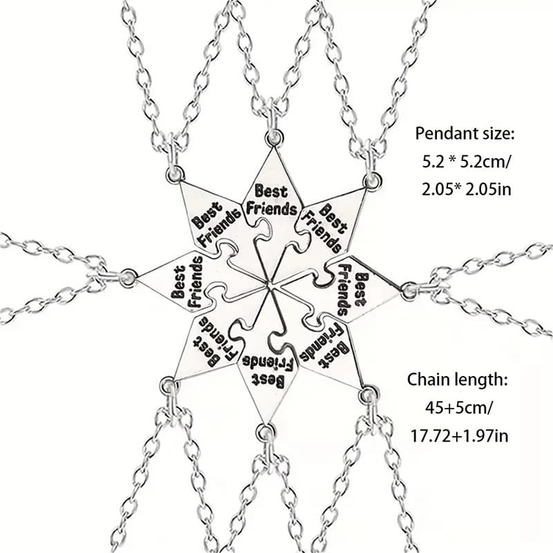 Best Friends Puzzle Star Necklace Set of 8