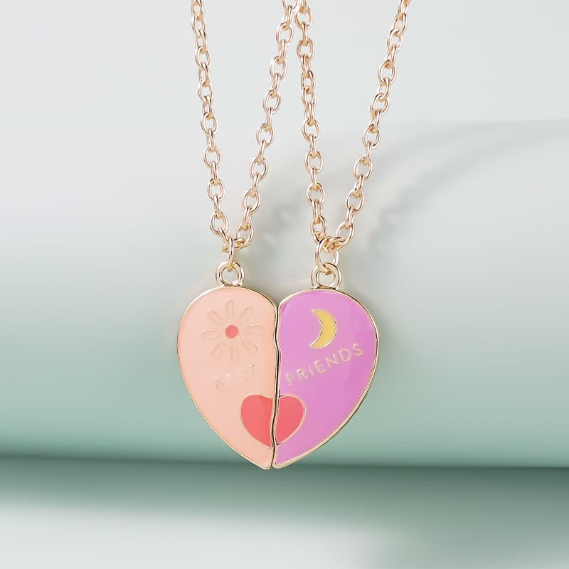 Best Friends Magnetic Heart Necklaces - Cute BFF Gift Set for Girls & Teens