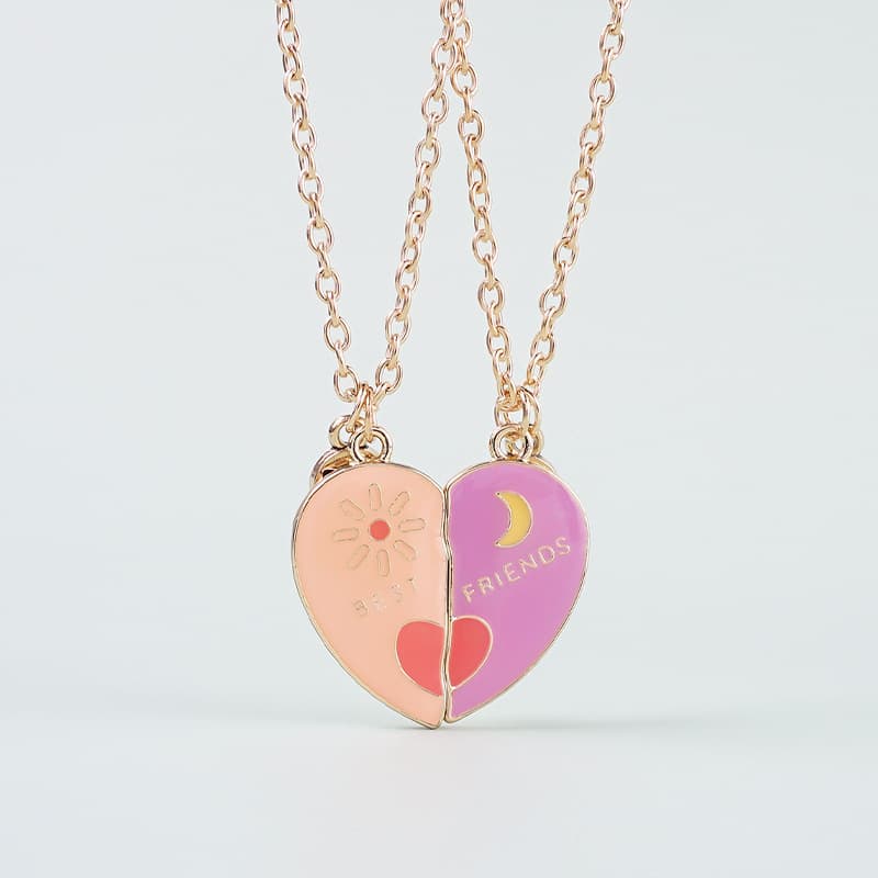 Best Friends Magnetic Heart Necklaces - Cute BFF Gift Set for Girls & Teens