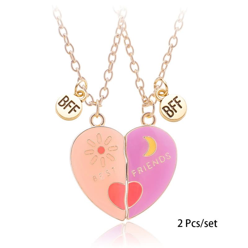 Best Friends Magnetic Heart Necklaces - Cute BFF Gift Set for Girls & Teens