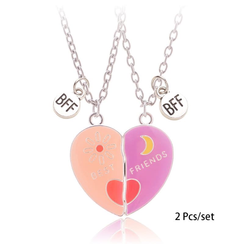 Best Friends Magnetic Heart Necklaces - Cute BFF Gift Set for Girls & Teens