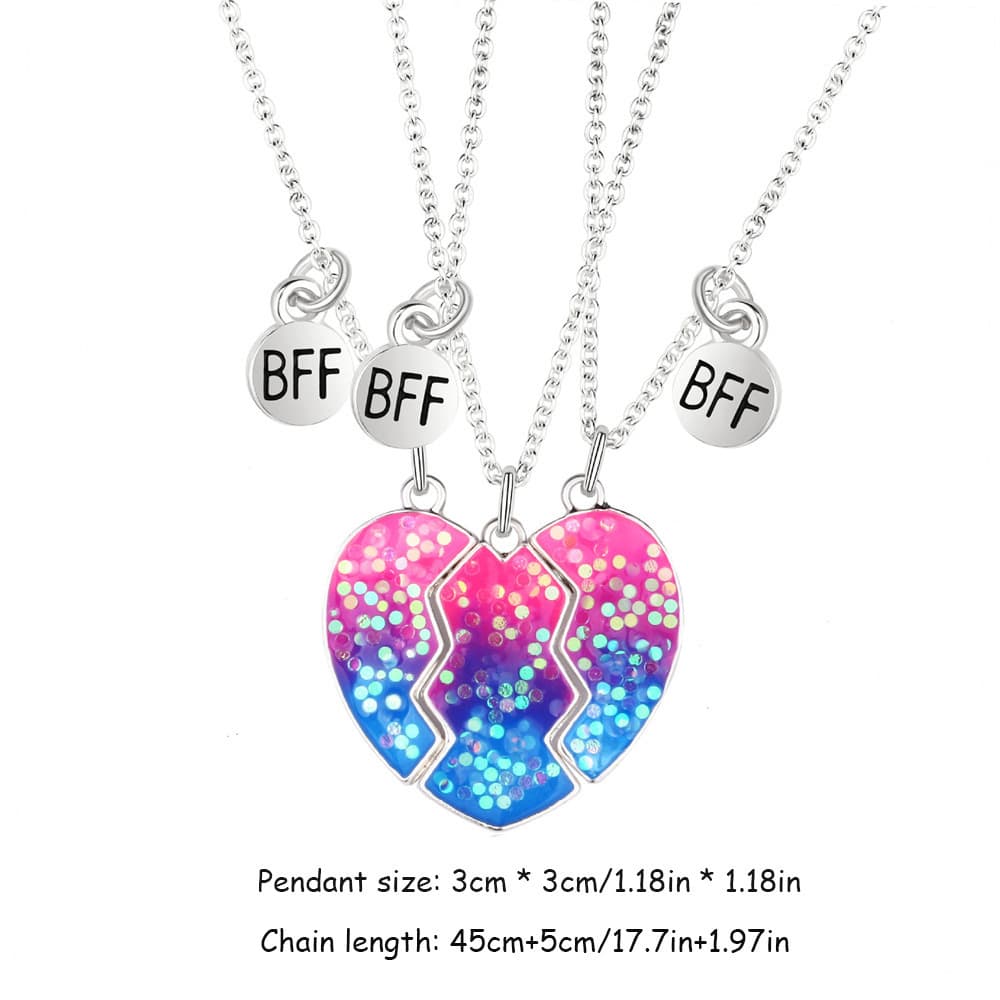 Heart-Shaped BFF Magnetic Necklace Set for Best Friends