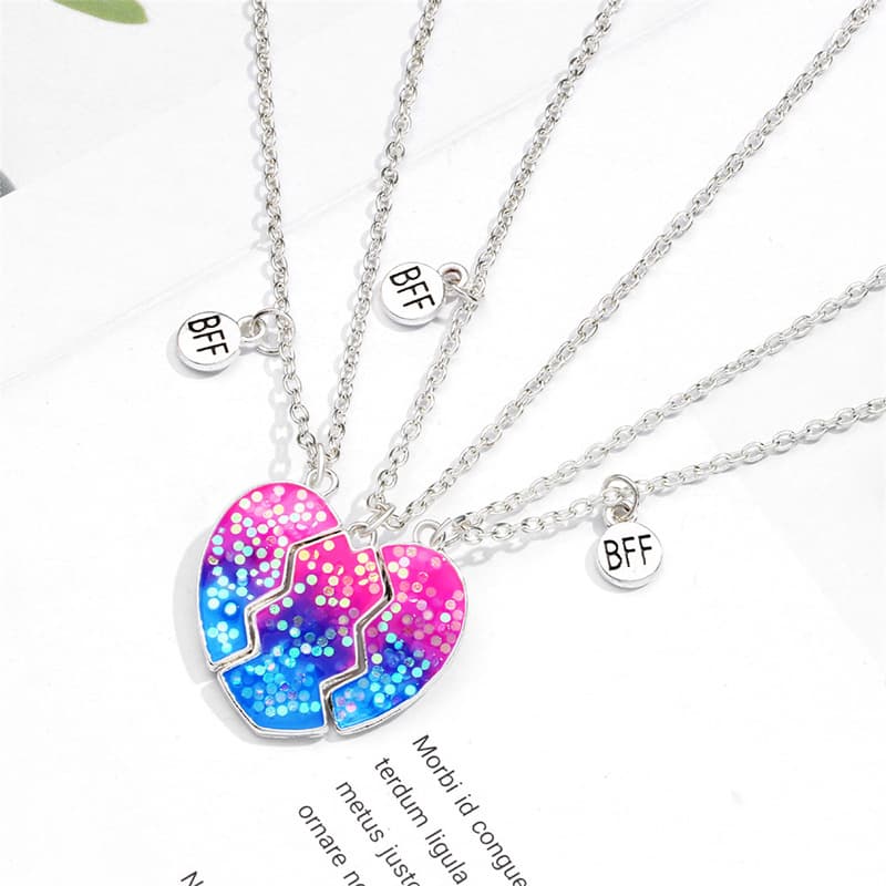 Heart-Shaped BFF Magnetic Necklace Set for Best Friends